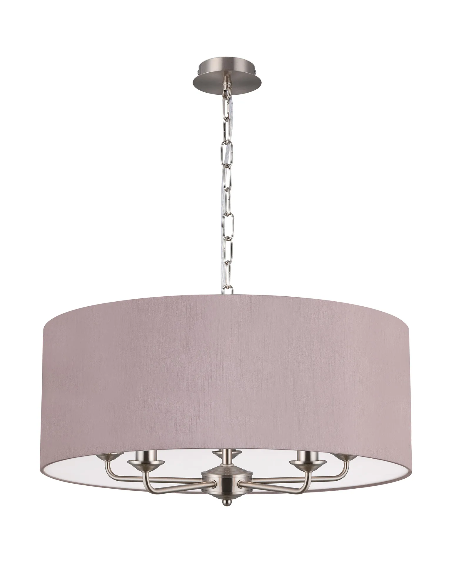 Banyan 60cm 5 Light Pendant Satin Nickel; Taupe/Halo Gold DK0674  Deco Banyan SN TA